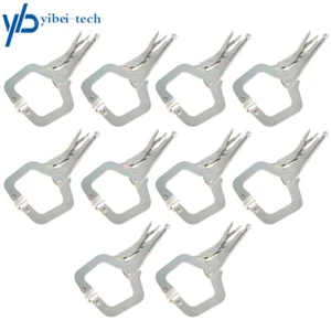 10 PCS Adjustable 11" Swivel Pad Locking C-Clamp Locking Pliers US - Picture 1 of 12