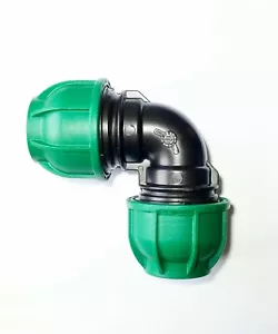 GOMITO A COMPRESSIONE PE 50 x 50 RACCORDO CURVO 90° IRRIGAZIONE ORTO GIARDINO - Bild 1 von 1