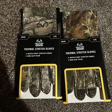 Realtree Edge Camo Thermal Stretch Gloves Hunting Size M Non Slip Palm Grip
