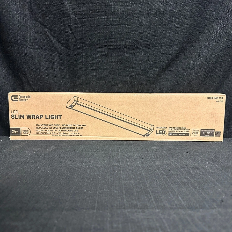 Commercial Electric 24 In. 2 000-lumen White Integrated LED Wraparound