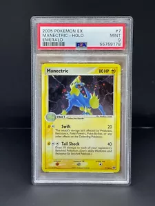 Pokemon Ex Emerald Manectric Holo Rare PSA 9 MINT #7 - Graded Card English 2005 - Picture 1 of 2