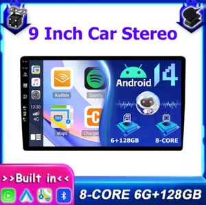 6GB+128GB Double 2 DIN 9" Car Stereo Radio Android 14 CarPlay Head Unit AHD DSP - Imagen 1 de 18