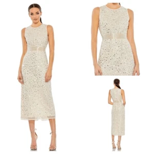 NWT Mac Duggal Geometric Embellished Sleeveless A Line Dress MSRP $398 St:93758 - Picture 1 of 5