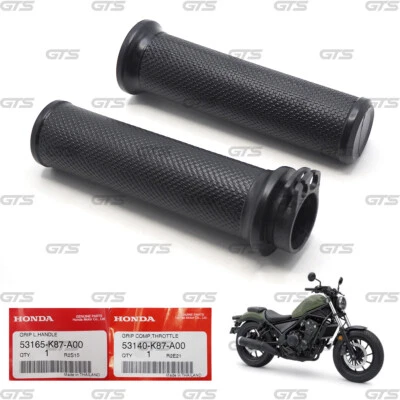 Fits Honda REBEL CMX300 CMX500 2017 - '21 Pair Black Hand Grip Throttle Pipe - Imagem 1 de 4