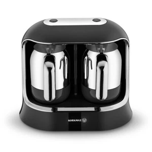 Korkmaz Kahvekolik Twin Black/Chrome Automatic Coffee Machine - Picture 1 of 5