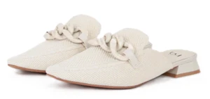 BY BYBLOS BYSC96201TES BERNIS SLIPPERS SLIP ON SHOES WOMEN LOGO OFF WHITE - Picture 1 of 6