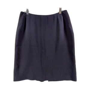Ann Taylor Black Curvy Rear Zip Split Hem Lined Biz Professional Pencil Skirt 14 - Picture 1 of 7