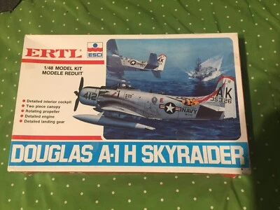 Vintage Ertl ESCI Douglas A-1H Skyraider  1/48 scale new open box 100% complete - Image 1 of 3
