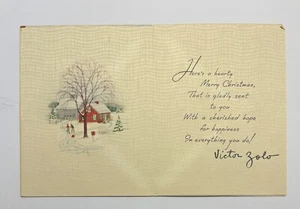 Victor Zolo Signed Autograph Christmas Card 1948 - Imagen 1 de 4