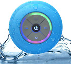 JUSTOP Rainbow LED Bluetooth Shower Speaker with FM Radio, IP67 Portable Fully W
