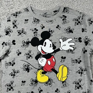 Mickey Mouse T-Shirt Youth XL Gray W/Mickey Mouse All-Over Print NEW Disney - Picture 1 of 9