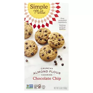 Crunchy Almond Flour Cookies, Chocolate Chip, 5.5 oz (156 g) - Picture 1 of 3