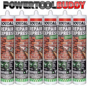 Soudal Express Premium Ready Mix Cemento Reparación 300ml Tubo Gris Caja De 6 - Imagen 1 de 2
