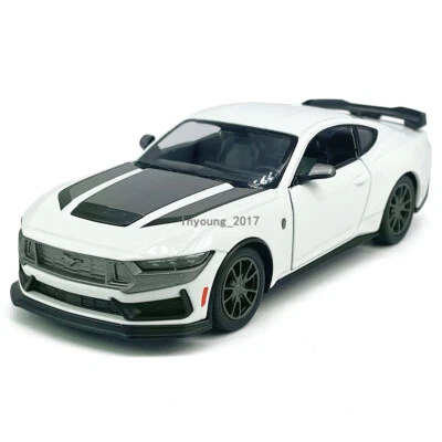 1:38 2024 Ford Mustang Dark Horse Model Car Diecast Toy Cars Boys Toys White - Image 1 of 4