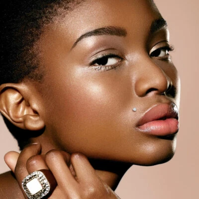 Heart CZ Prong Set Surgical Steel Internal Threaded Labret Cartilage Piercing - Image 1 of 4