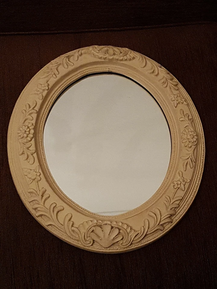 Cream Shabby Chic Mirror Floral Design Vintage - Image 1 of 4