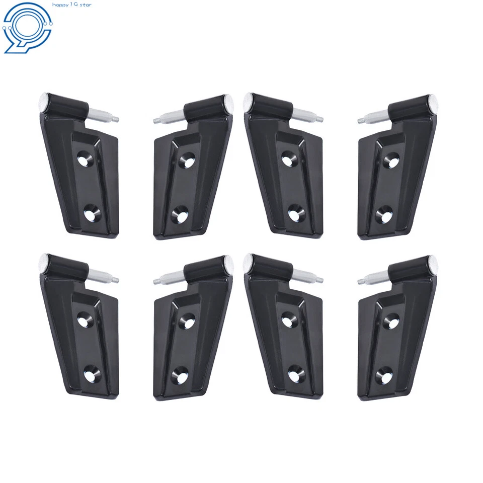 Fit For 2007 2008 2009-2017 Jeep Wrangler Unlimited JK 8 Piece Door Hinge Black - Image 1 of 4
