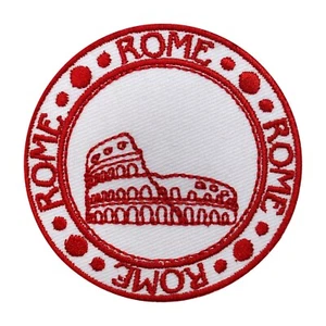 Traveler Stamp Patch, Rome patch Embroidered Iron on patch 7cm - Picture 1 of 1