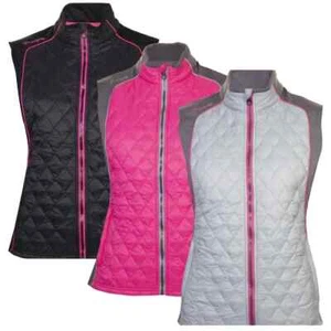 Proquip Thinsulate Warm Light Quilt Front/Back Ladies Golf Gilet Grey/Pink S - L - Picture 1 of 1