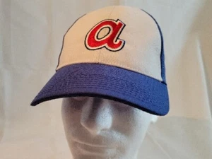 ATLANTA BRAVES Baseball Cap Hat Small Lowercase A Strapback NAPA HEADTOTOE - Picture 1 of 10