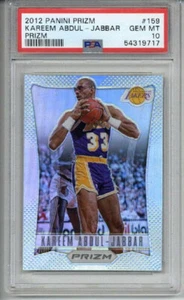 2012 PANINI PRIZM SILVER PRIZM #159 KAREEM ABDUL JABBAR LAKERS PSA 10 LOW POP 12 - Picture 1 of 2