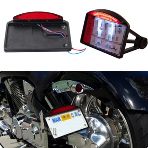 Soporte de luz para matrícula de montaje lateral de motocicleta para Cafe Racer Bobber Chopper - Imagen 1 de 9