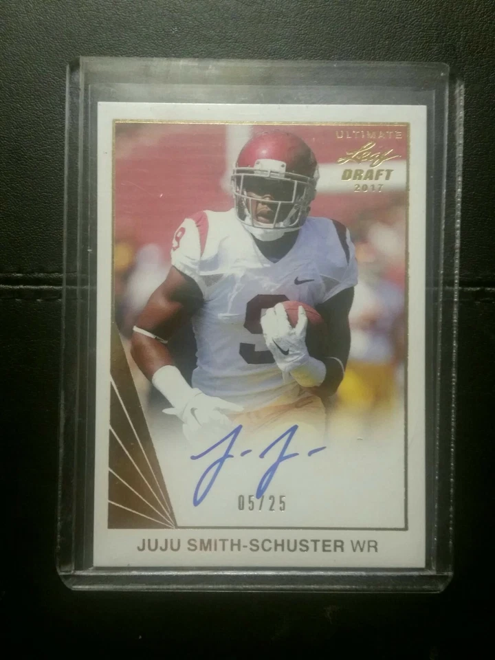 #5/25 JuJu Smith-Schuster Rookie Auto 2017 Leaf Ultimate Draft USC Autograph - Image 1 of 1