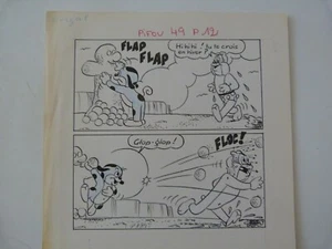 Z 6  DESSIN ORIGINAL PIFOU PIF POCHE ENCRE DE CHINE 18 CM 20 CM - Picture 1 of 1