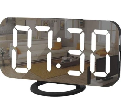 LED Mirror Digital Alarm Surface Clock SZ-EN8813 NEW IN OPEN BOX - Image 1 of 4
