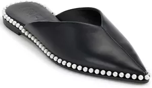Karl Lagerfeld Paris Women's Vyra-Flat Mule 8mm Sandal, Black, 5.5 Box damaged. - Picture 1 of 5