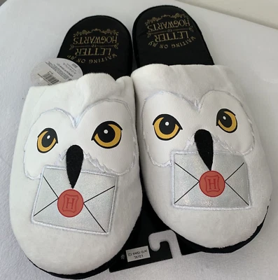 Zapatillas Harry Potter Hedwig Owl Letter L/XL Mujeres 10-13 Hombres 9-12 L XL Bioworld Foto 1 de 4