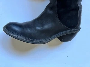 FLY London Yust Grey Suede Wedge Lace Up Back Knee High Tall Boots Size 37 - Picture 1 of 10