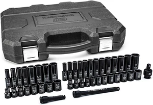 Getriebeschlüssel 44 Stck. 3/8 Zoll Antrieb 6 Punkt Standard & Deep Impact Sae/Metrisch Steckschlüsselsatz - Bild 1 von 12