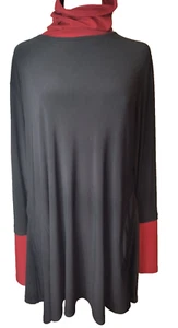 Vestido túnica manga larga cuello tortuga borgoña negro talla 12 SYMPLI para mujer   - Imagen 1 de 7