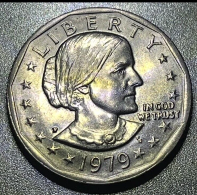 1979 P SUSAN B. ANTHONY $1 COIN, WIDE RIM, DOUBLE RIM OBV., FILLED MINT, CIRC. - Image 1 of 2