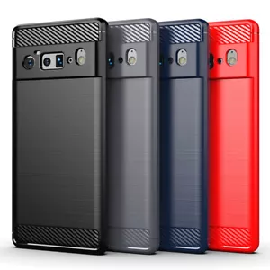 For Google Pixel 9a 8 Pro 7a 6 5a 4XL Slim Fiber Carbon Soft Silicone Case Cover - Picture 1 of 14