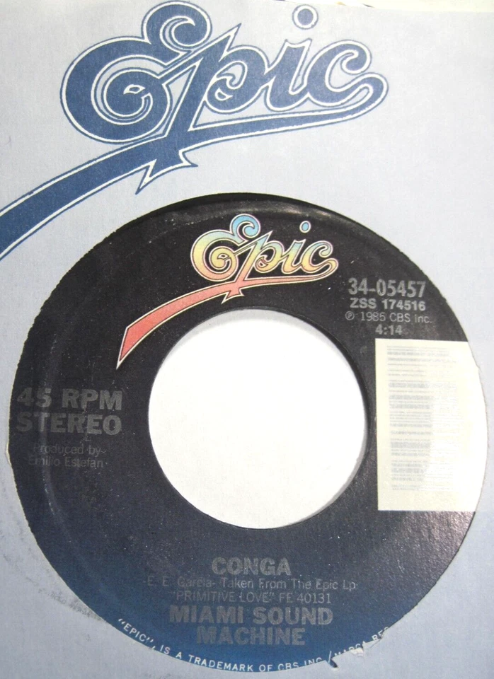 GLORIA ESTEFAN / MIAMI SOUND MACHINE * 45 * Conga * First HIT ! * 1985 #10 * NOS - Image 1 of 1