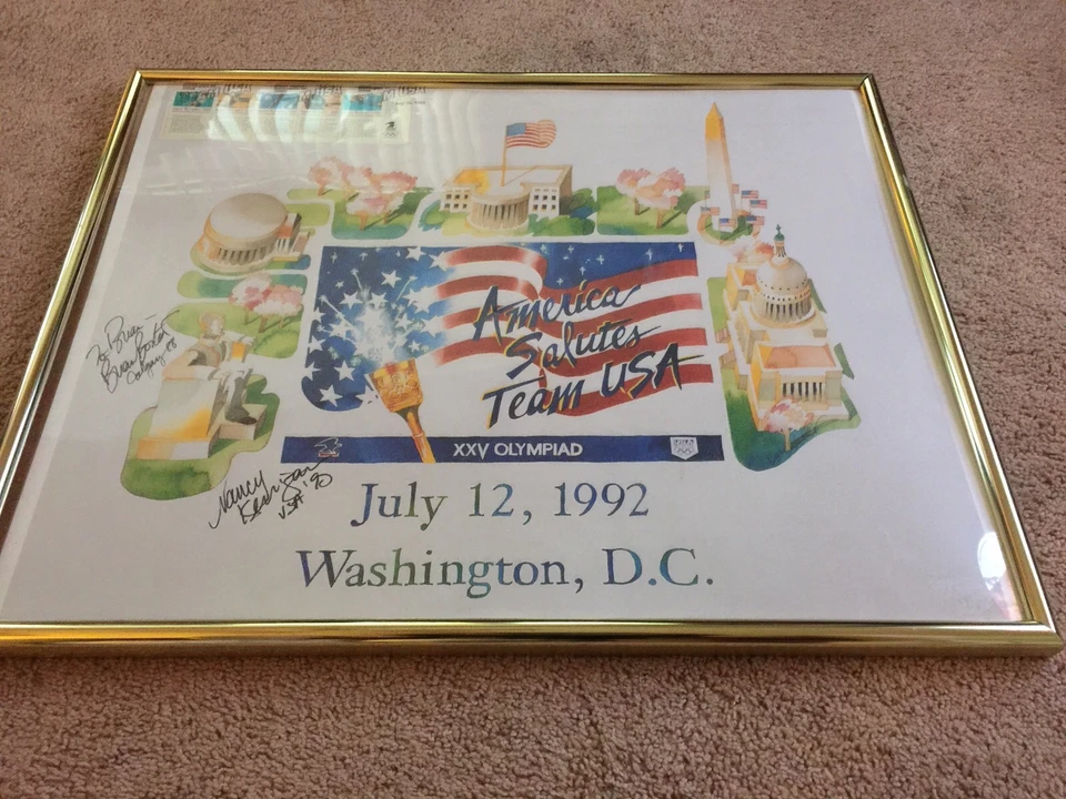 Amerca Salutes Americas Team  Poster - 1992 signed Nancy Kerrigan ! - Image 1 of 4