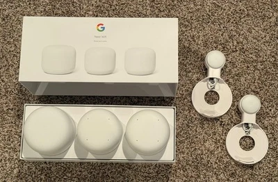Google Nest WiFi Router Model H2D Snow White Dual Band AC2200 W2 Nodes FREE SHIP - Image 1 of 2