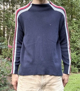 Vintage Tommy Hilfiger Cashmere Cable Knit Striped Sleeved Sweater Men’s XS - Picture 1 of 6