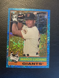 2025 Topps Heritage Chrome Light Blue Sparkle Refractor Marco Luciano Giants #23 - Picture 1 of 2