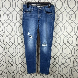 Hollister Damen Jeans Größe 7R Blau Denim Low Rise Distressed Fit 32x 30 - Bild 1 von 7