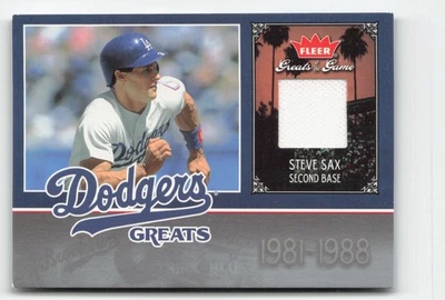 2006 Fleer Greats of the Game #LAD-SS Steve Sax Dodgers Greats - Image 1 of 2