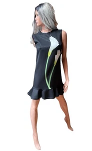 VICTORIA BECHAM X Target NWOT Black CALLA LILY DRESS Size XS - Picture 1 of 12