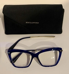 Dolce & Gabbana Blue Reading Eyeglass Frames w/ Case – Broken Arm – Designer - Picture 1 of 6