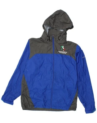 COLUMBIA Mens Hooded Rain Jacket UK 38 Medium Blue Colourblock Polyester BN09 - Image 1 of 3