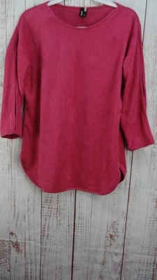 Blusa Ravel Mujer Pequeña Pequeña Rosa Manga 3/4 Cuello Redondo Gamuza Foto 1 de 4