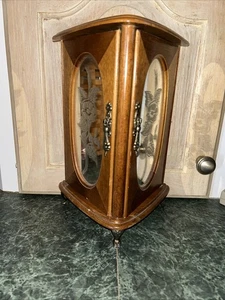 Vintage Schmuckkästchen dreiseitig London Leder mit Spiegel - Bild 1 von 5