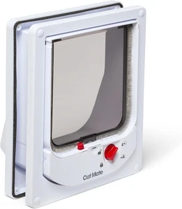 Cat Mate Elektromagnetische Katzenklappe mit 4-Wege-Schloss – Weiß - Bild 1 von 1