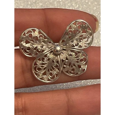 Broche broche mariposa tono plata Emmons vintage B#6 Foto 1 de 4